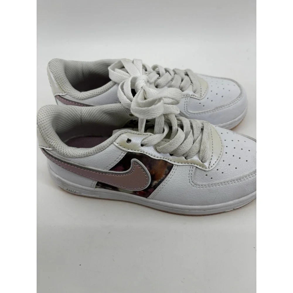 Nike Air Force ONE 1 Low Floral‎ WhiteLight Arctic PinkMetallic Silver 1YUK13.5